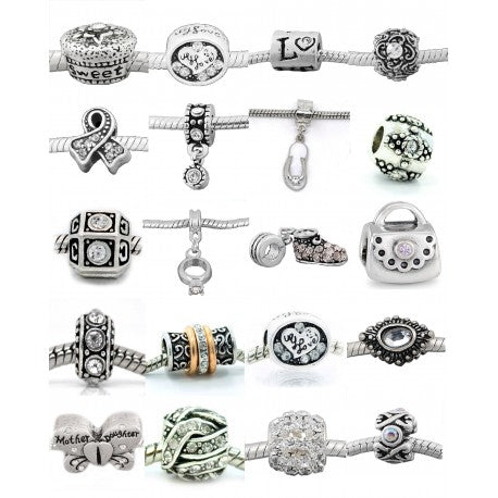 Ten (10) of Assorted Shades of Clear Crystal Rhinestone Charm Beads