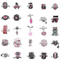 Ten (10) of Assorted Shades of Pink Crystal Rhinestone Charm Beads