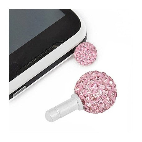 Pink Swarovski Crystal Ball Phone Charm