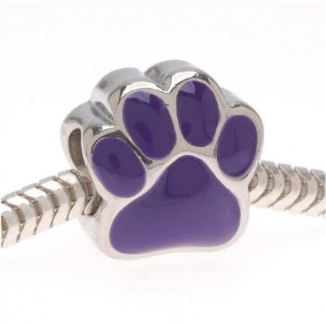 Purple Paw Charm Bead