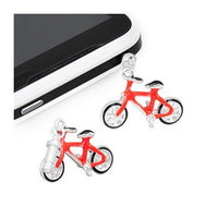 Red Enamel Bicycle Phone Charm