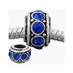 Sapphire Rhinestone Charm Bead