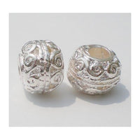 Silver Scroll Spacer Charm Bead