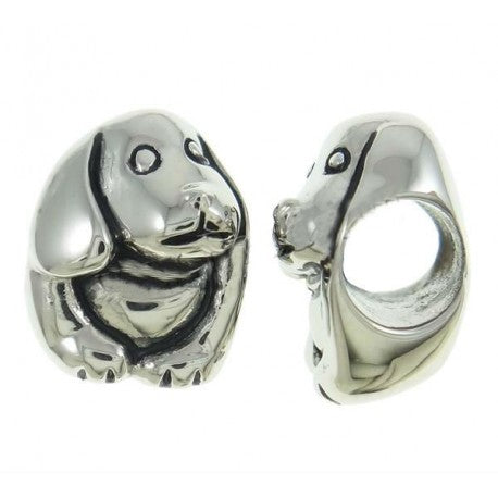 Stainless Steel Dog Charm Bead