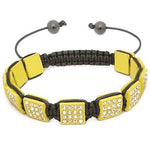 Yellow Rhinestone Shamballa Style Bracelet.